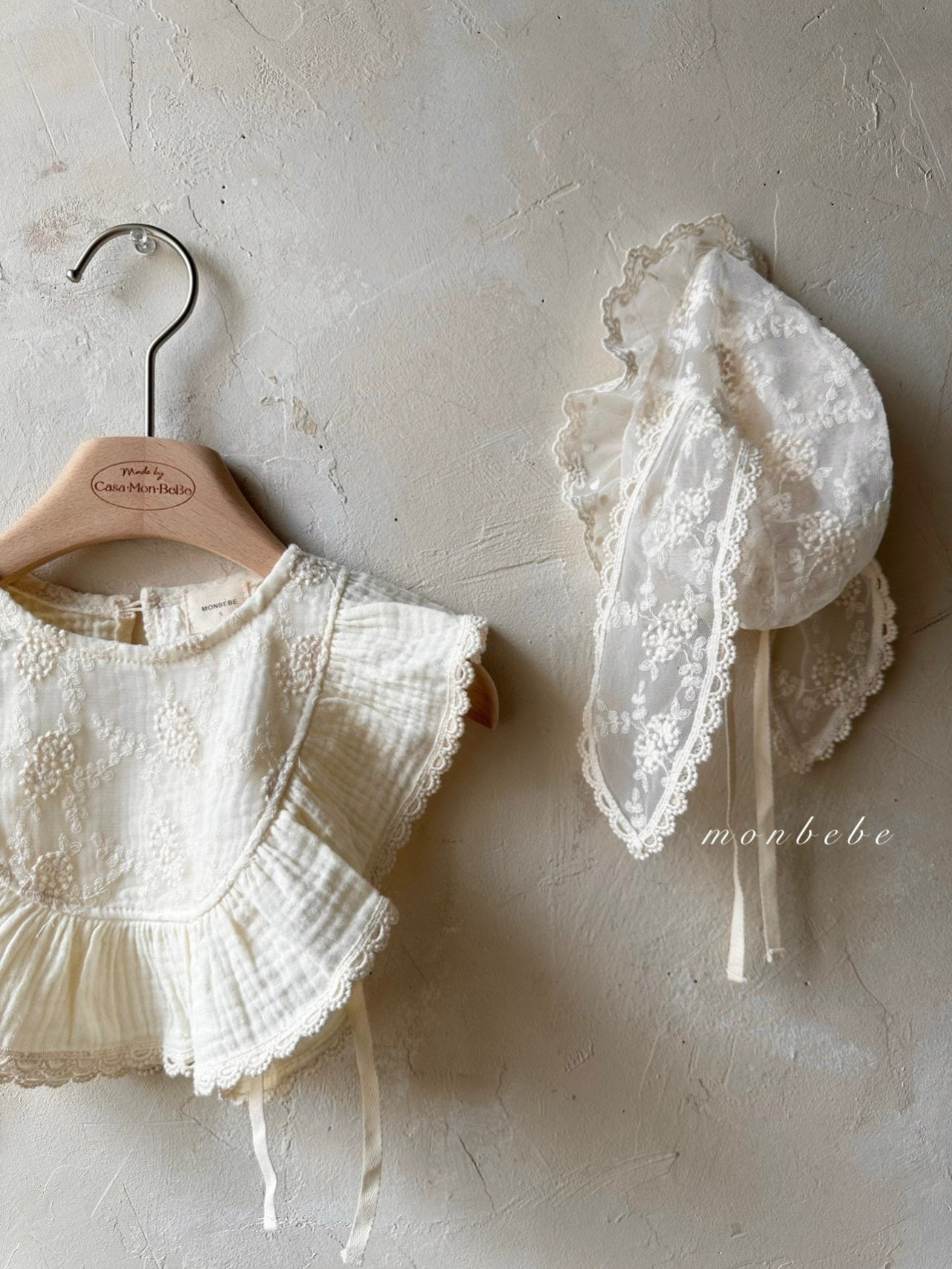 即納】 monbebe / Lace bunny bonnet – ciel de bébé