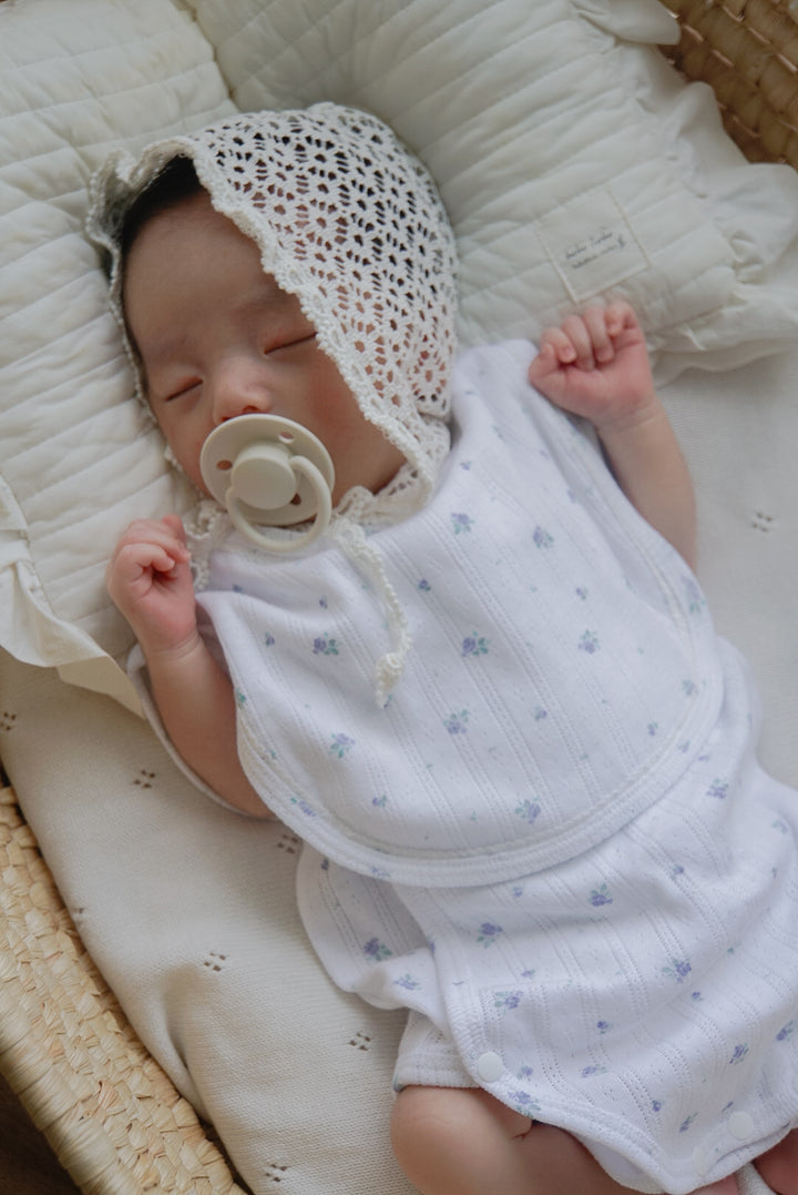 1gram  / Ribbed baby romper (bib set)