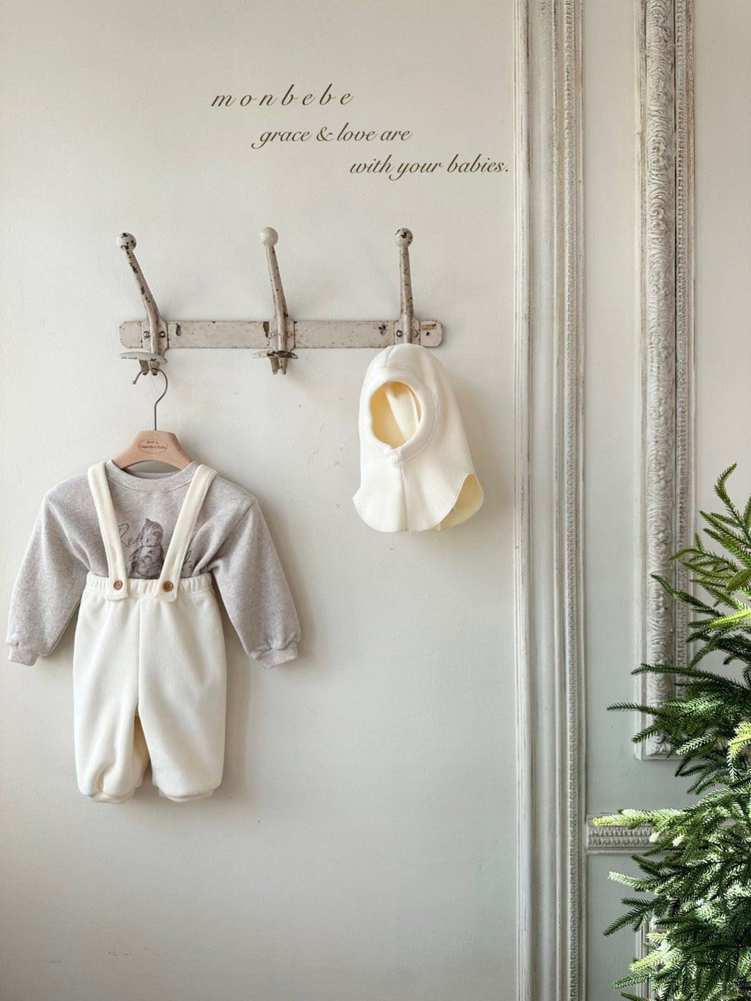 【新作11/17発売】 monbebe / Ribbed suspenders Pants