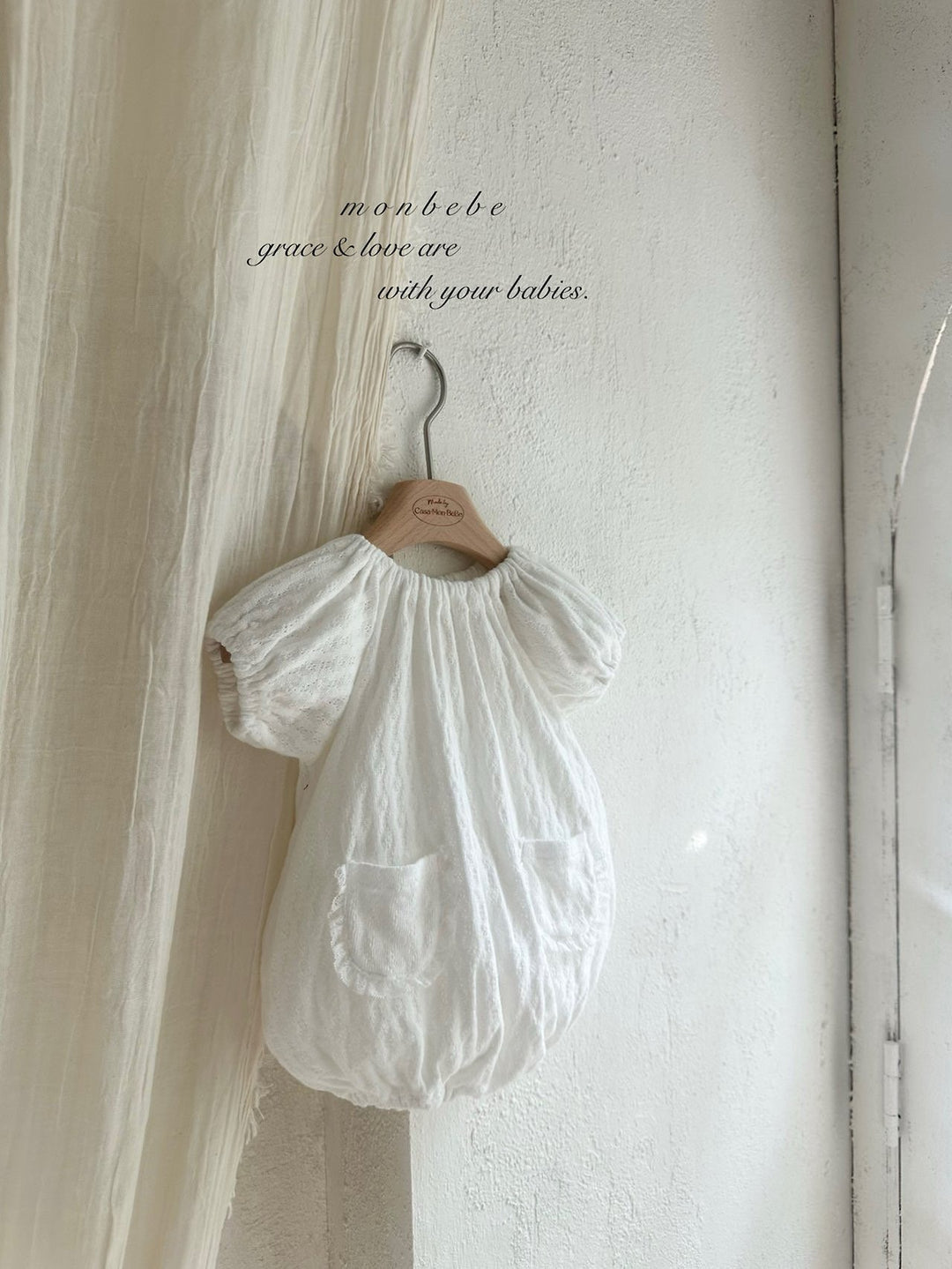 【monbebe夏新作】monbebe / Bunny Knit Balloon Suit (Bonnet set)