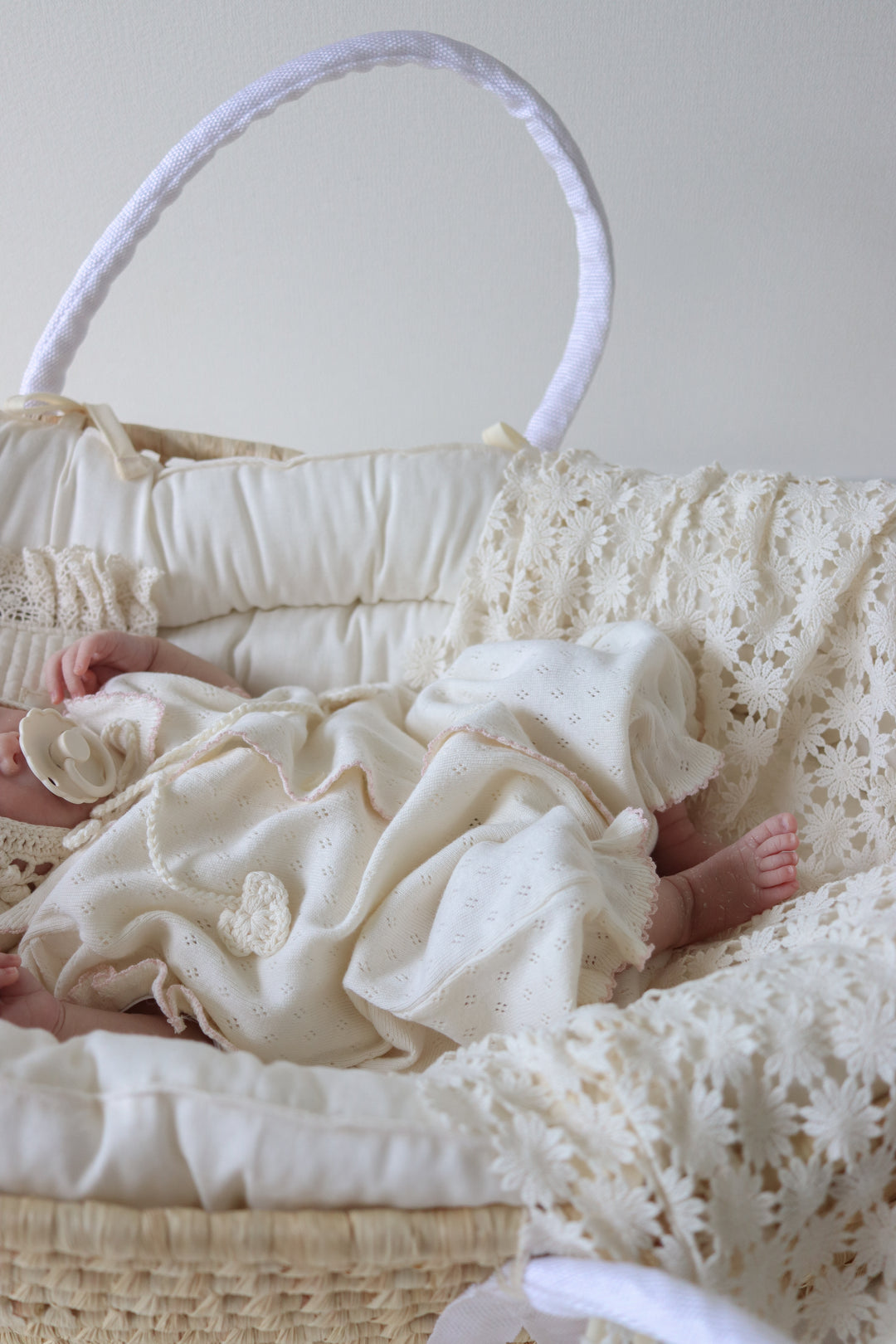 【予約】bébé / (半袖) hana picot lace suit