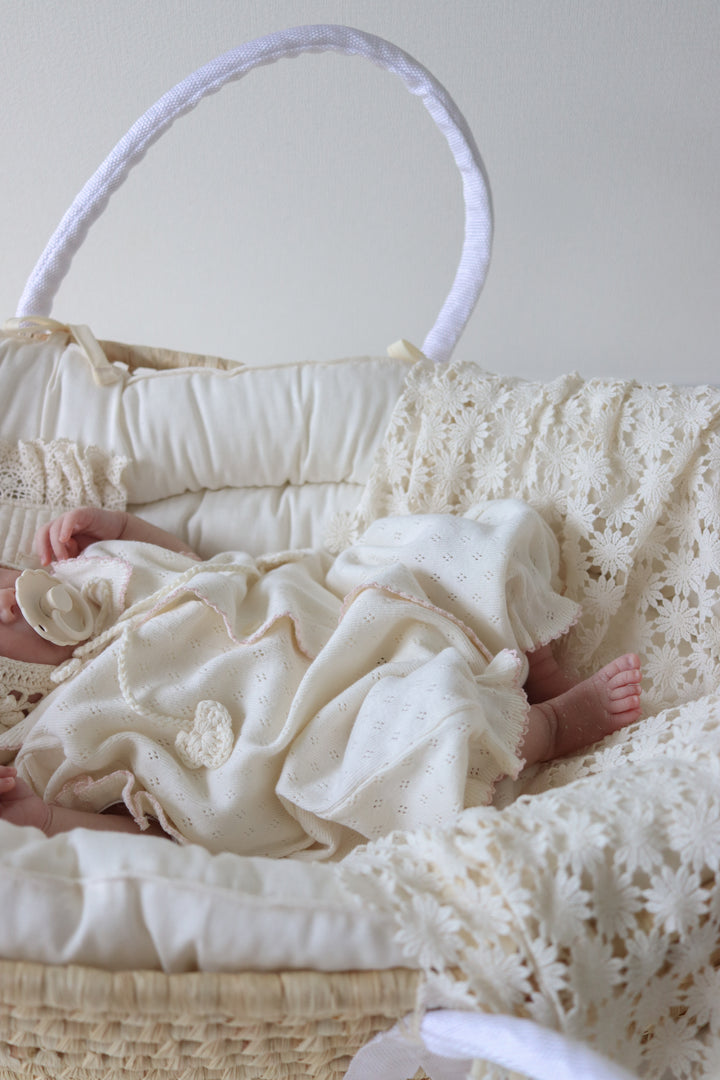 【予約】bébé / (半袖) hana picot lace suit
