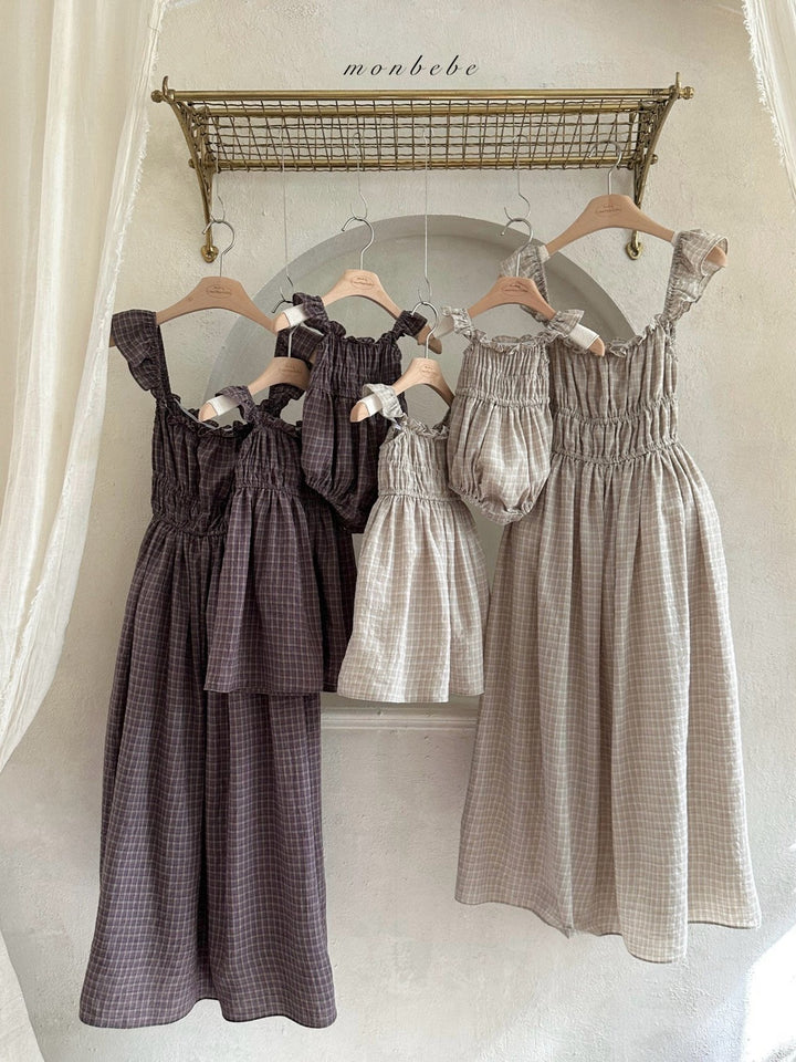 【予約】monbebe / Maple Check Dress