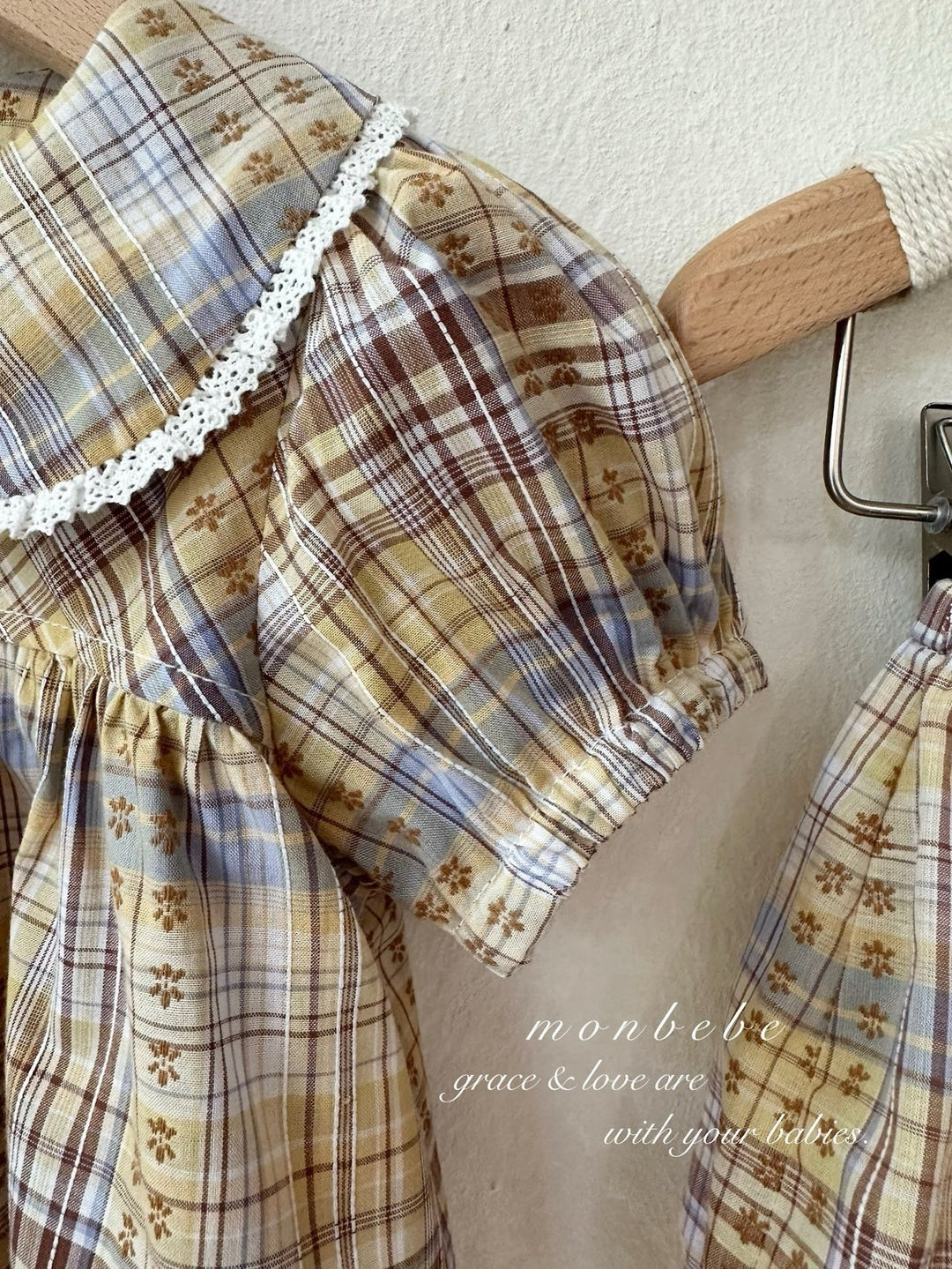 【予約】monbebe / Check Peony Suit