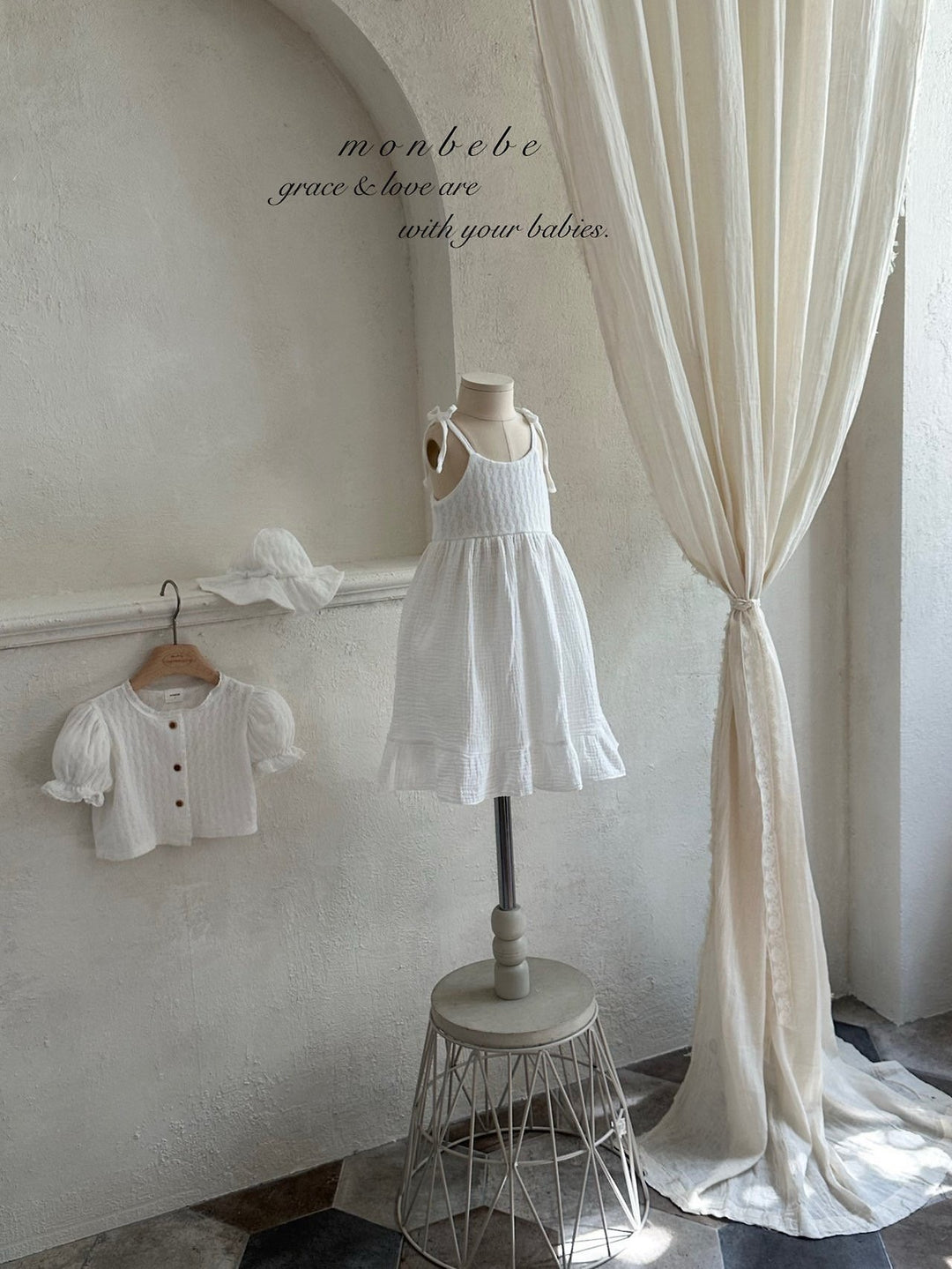 【予約】monbebe / Rosé Knit One-piece