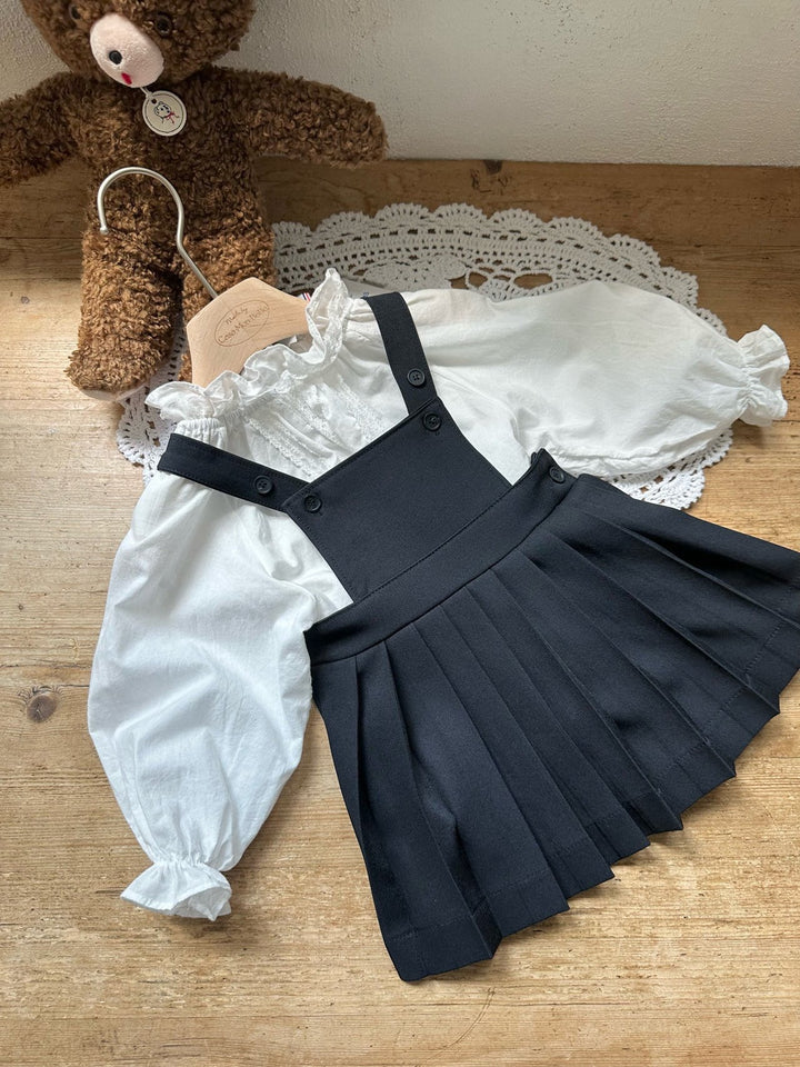 【予約】monbebe /Louis Pleats Suspender Skirt