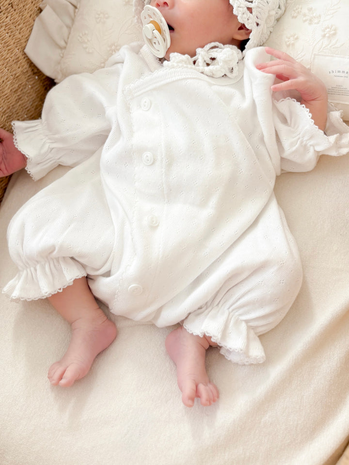 【2026春夏】
bébé / (長袖)Pointelle glory suit