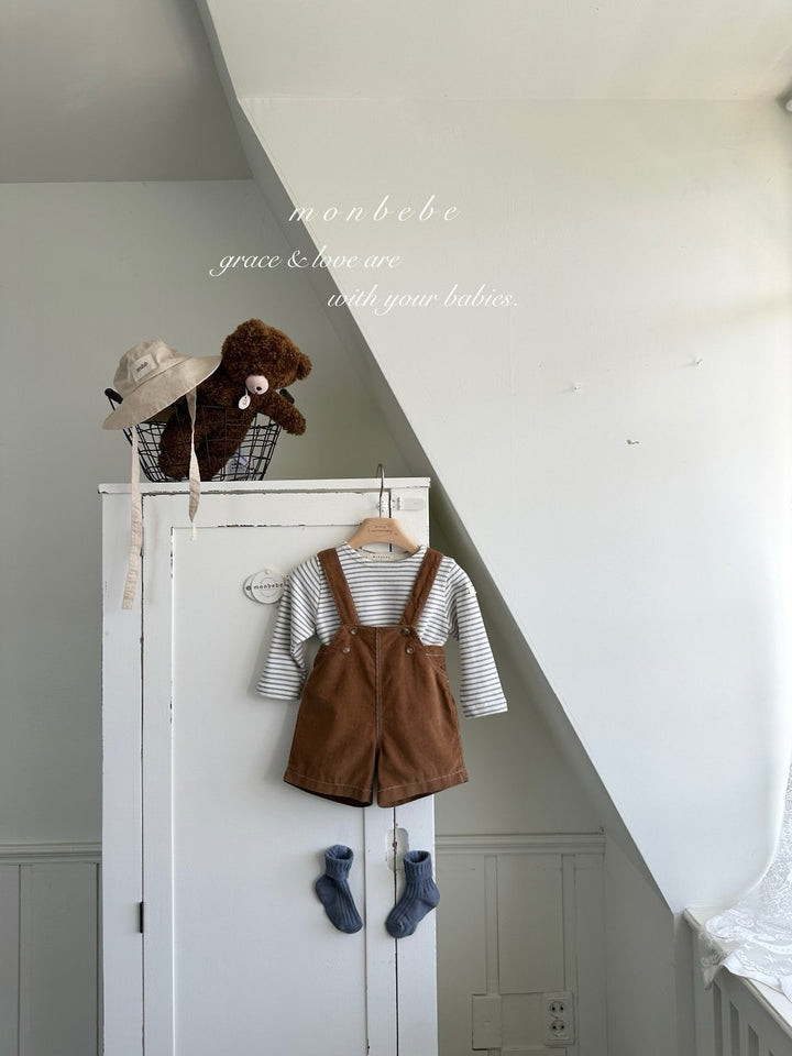 【予約】monbebe / Royal Corduroy Suspender Pants