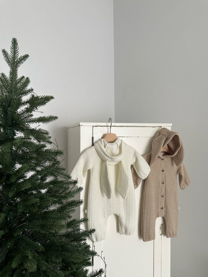 【新作:10/27以降発送】 monbebe / Bunny knit suit