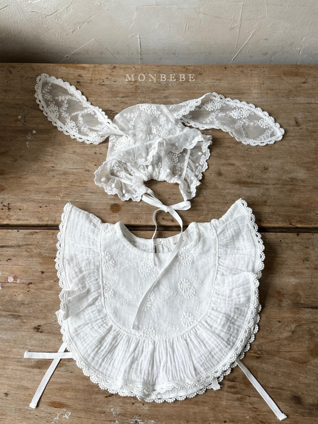 ciel de bebe monbebe ボンネットセット 即納】monbebe / bunny cozy suit(bonnet set) – ciel de bébé