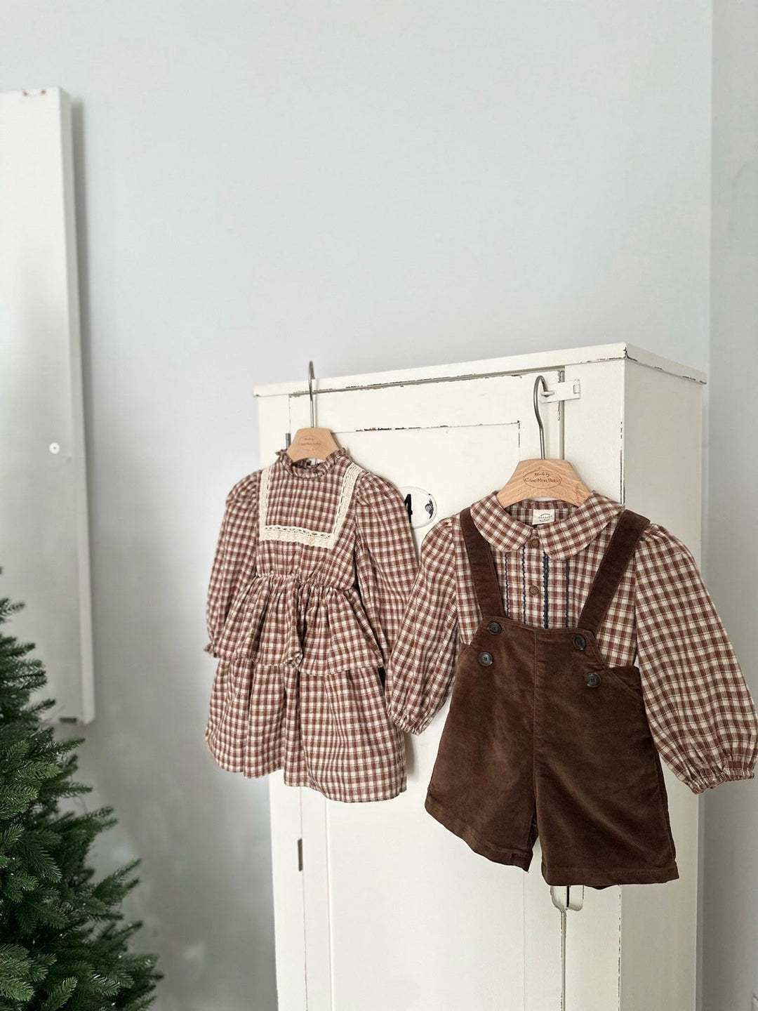 【新作 11/12予約受付開始】monbebe / Lope Check dress