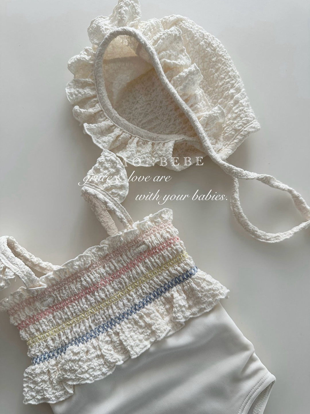 【monbebe夏新作】monbebe / Sprinkle Swimwear (ボンネットセット)