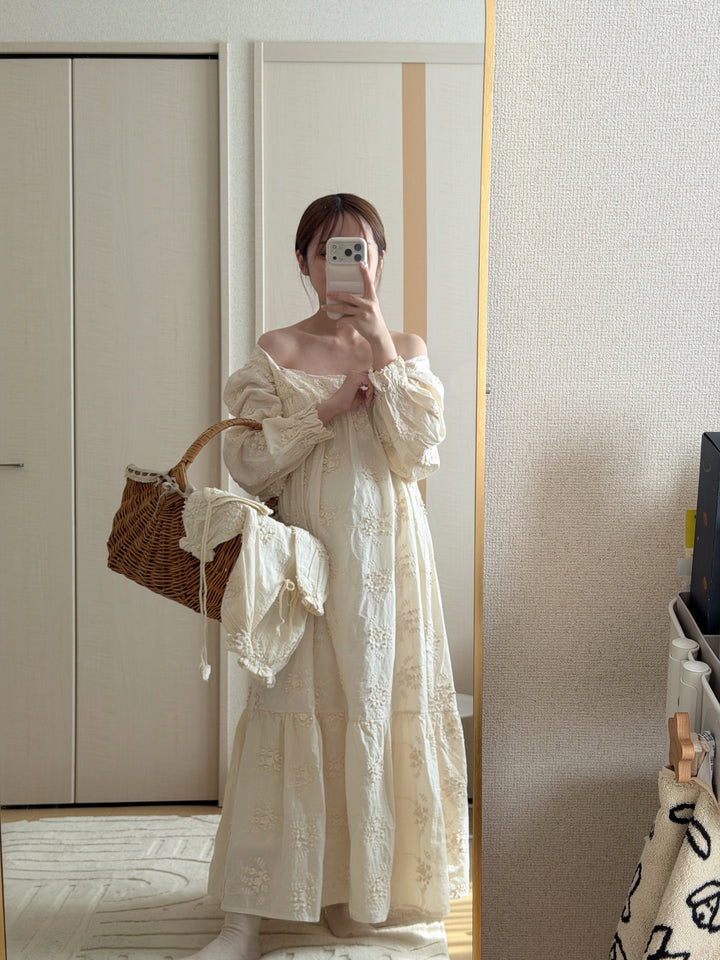 【2026春新作】 monbebe / Flora vintage dress (mom)