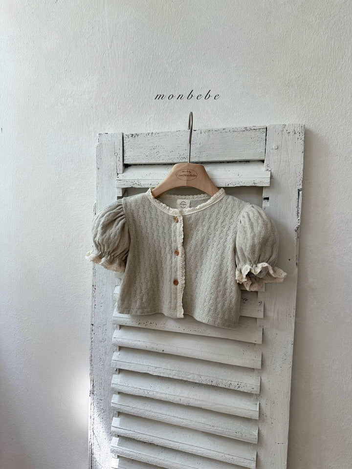 【予約】monbebe / Rosé Knit Cardigan