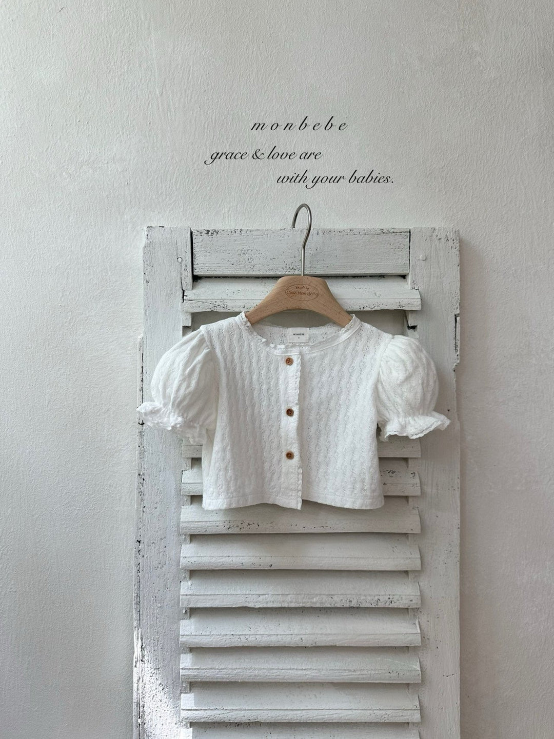 【予約】monbebe / Rosé Knit Cardigan