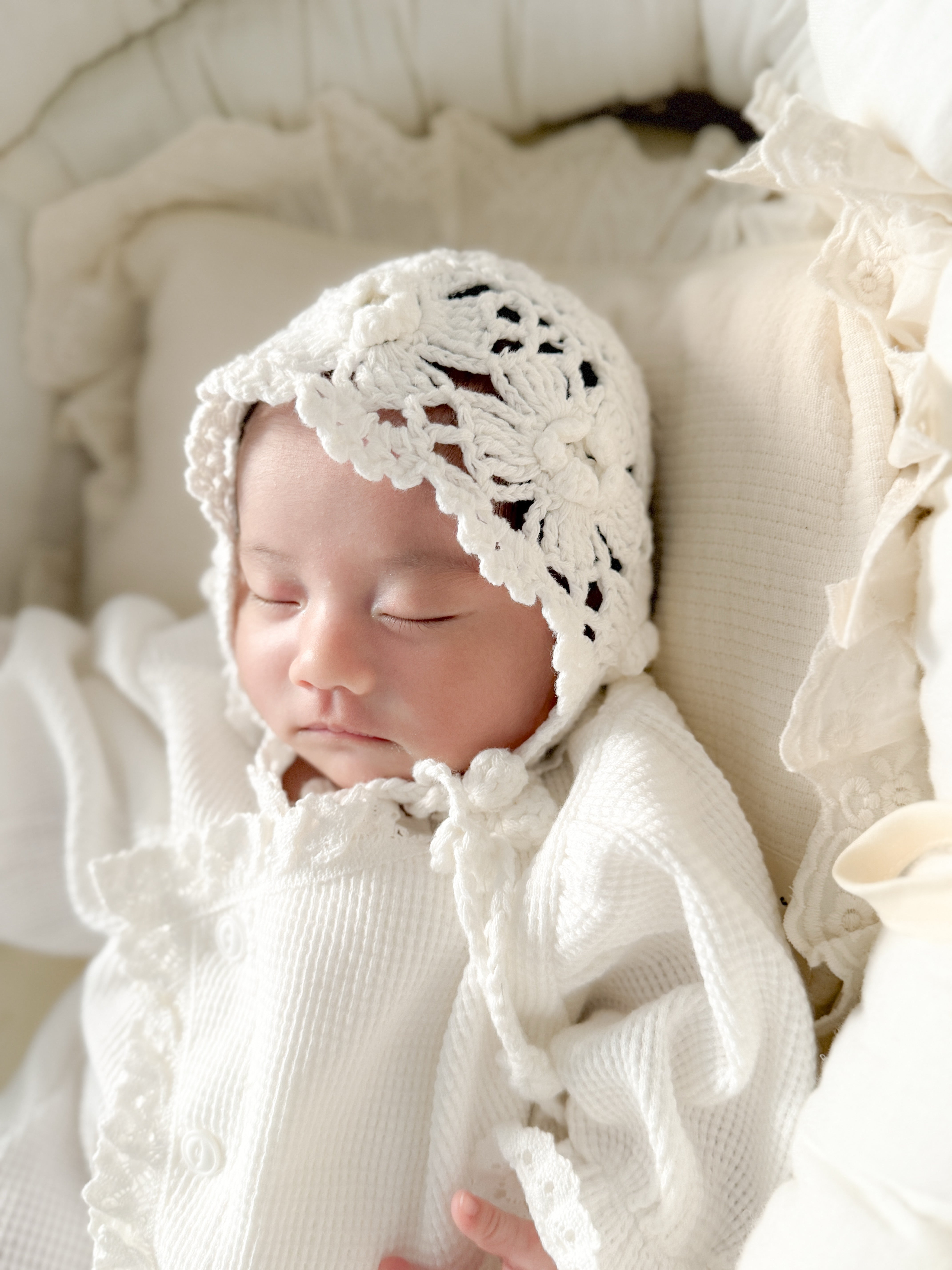 即納】 monbebe / Mary Rose Handmade Bonnet – ciel de bébé