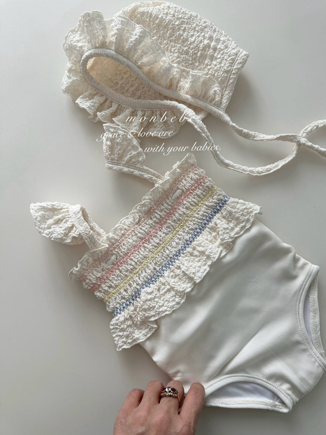 【monbebe夏新作】monbebe / Sprinkle Swimwear (ボンネットセット)