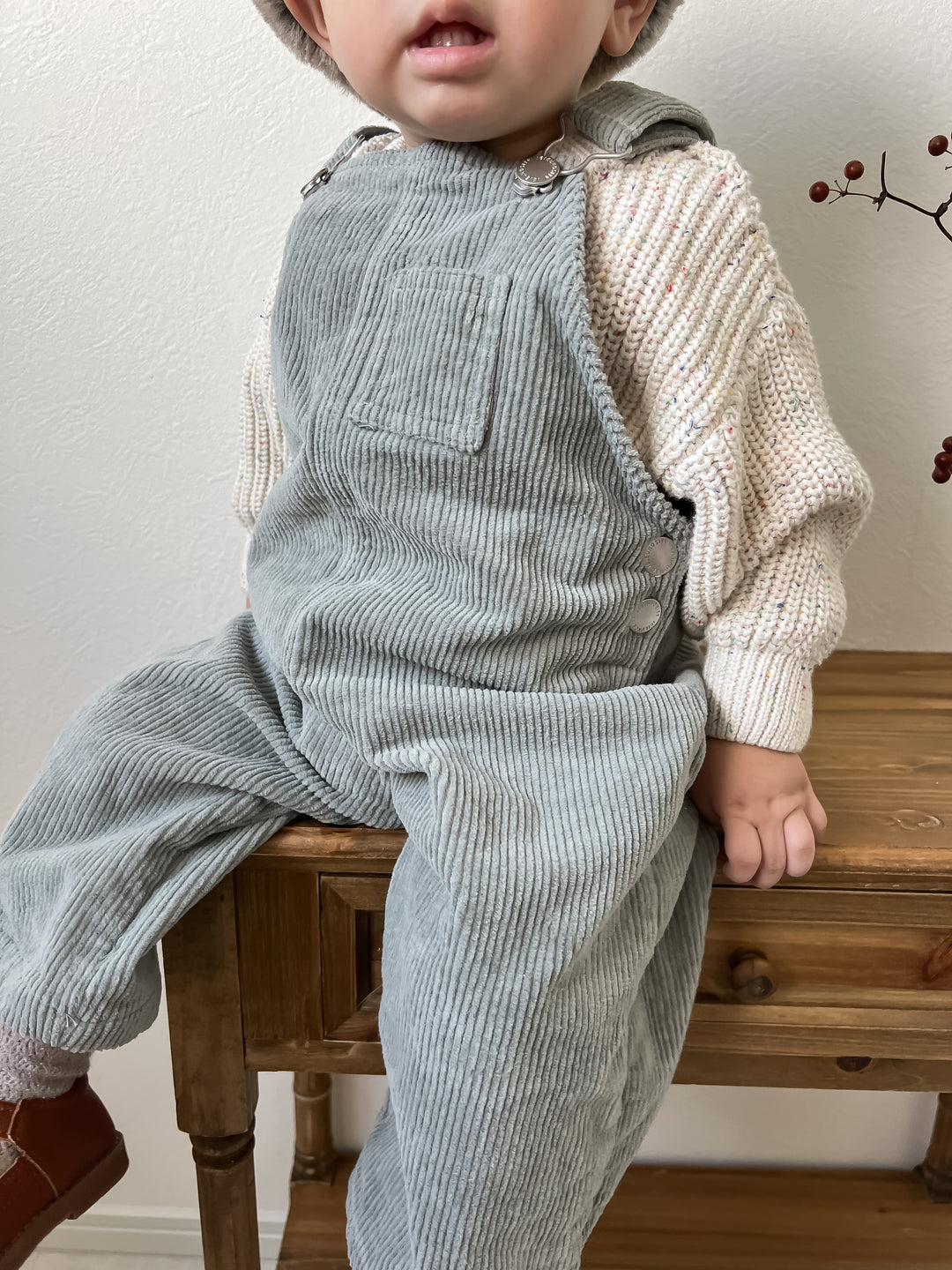 JEJEUNOSITY/ Corduroy berry long overalls