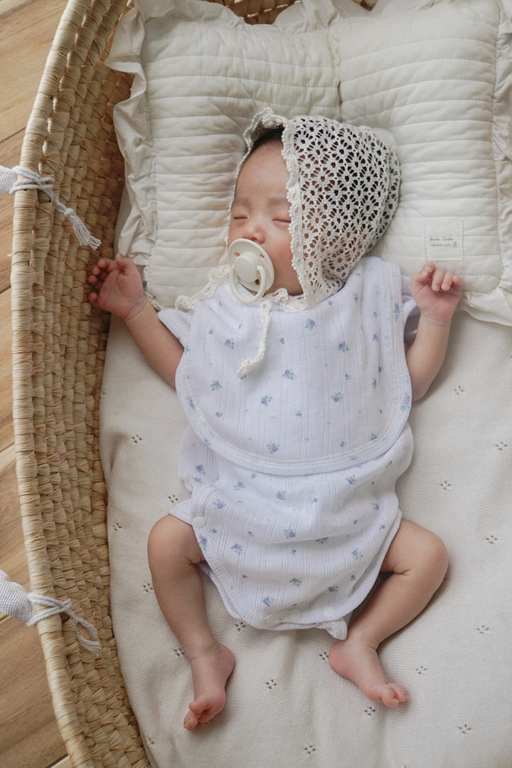 1gram  / Ribbed baby romper (bib set)