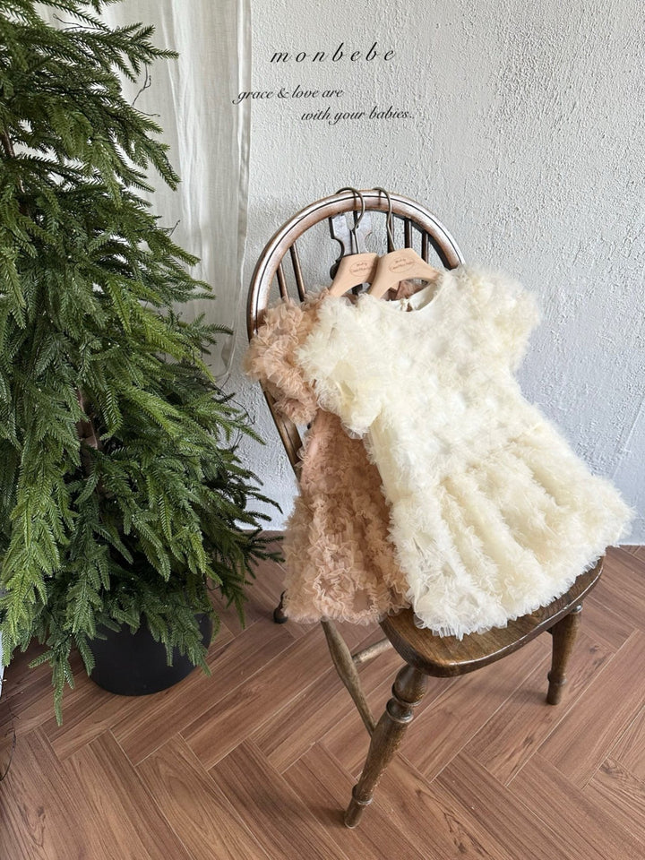 【新作 11/12予約受付開始】monbebe / Blanc Shasha dress