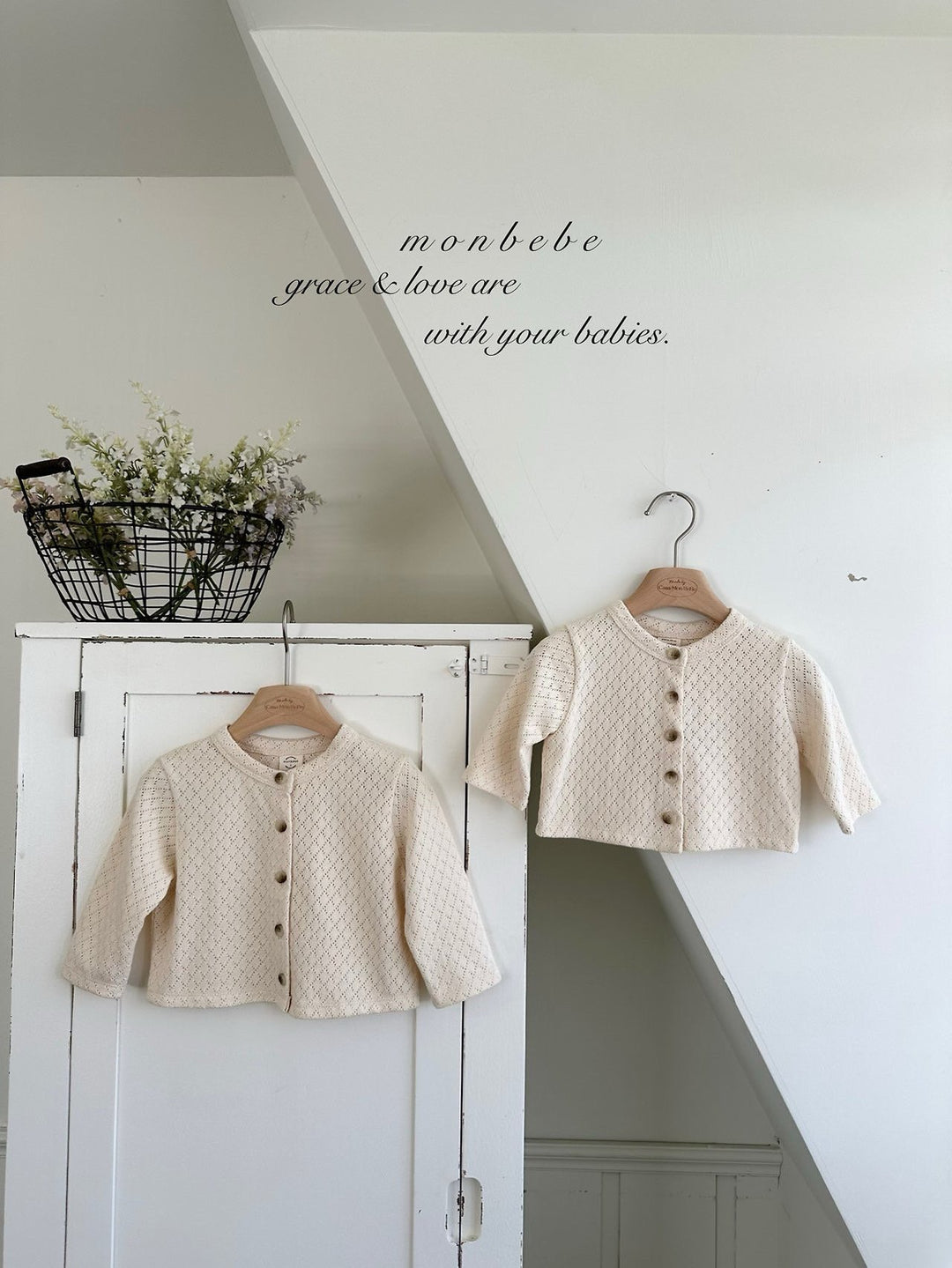 【予約】monbebe / Argyle Cardigan