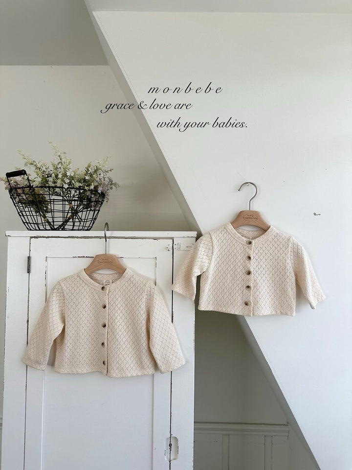 【予約】monbebe / Argyle Cardigan
