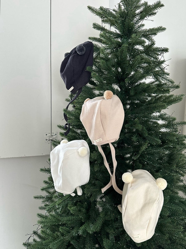 【11/28 アイボリー/クリーム販売開始】monbebe / Pompon bonnet