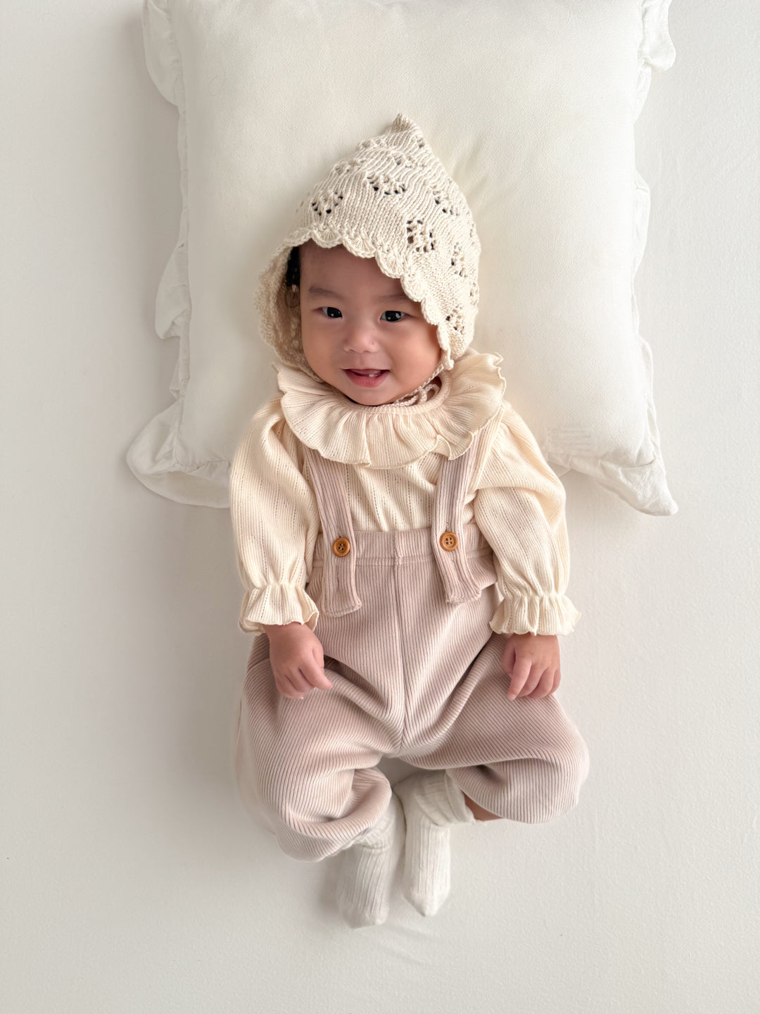 【新作11/17発売】 monbebe / Ribbed suspenders Pants