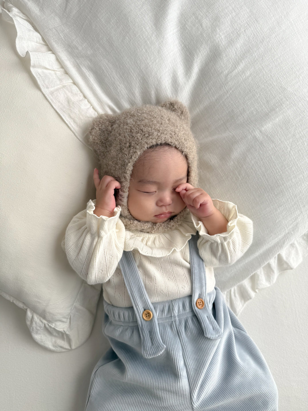 【新作11/17発売】 monbebe / Ribbed suspenders Pants