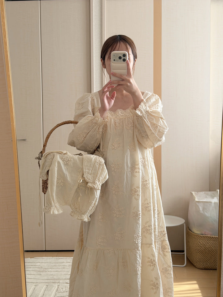 【2026春新作】 monbebe / Flora vintage dress (mom)