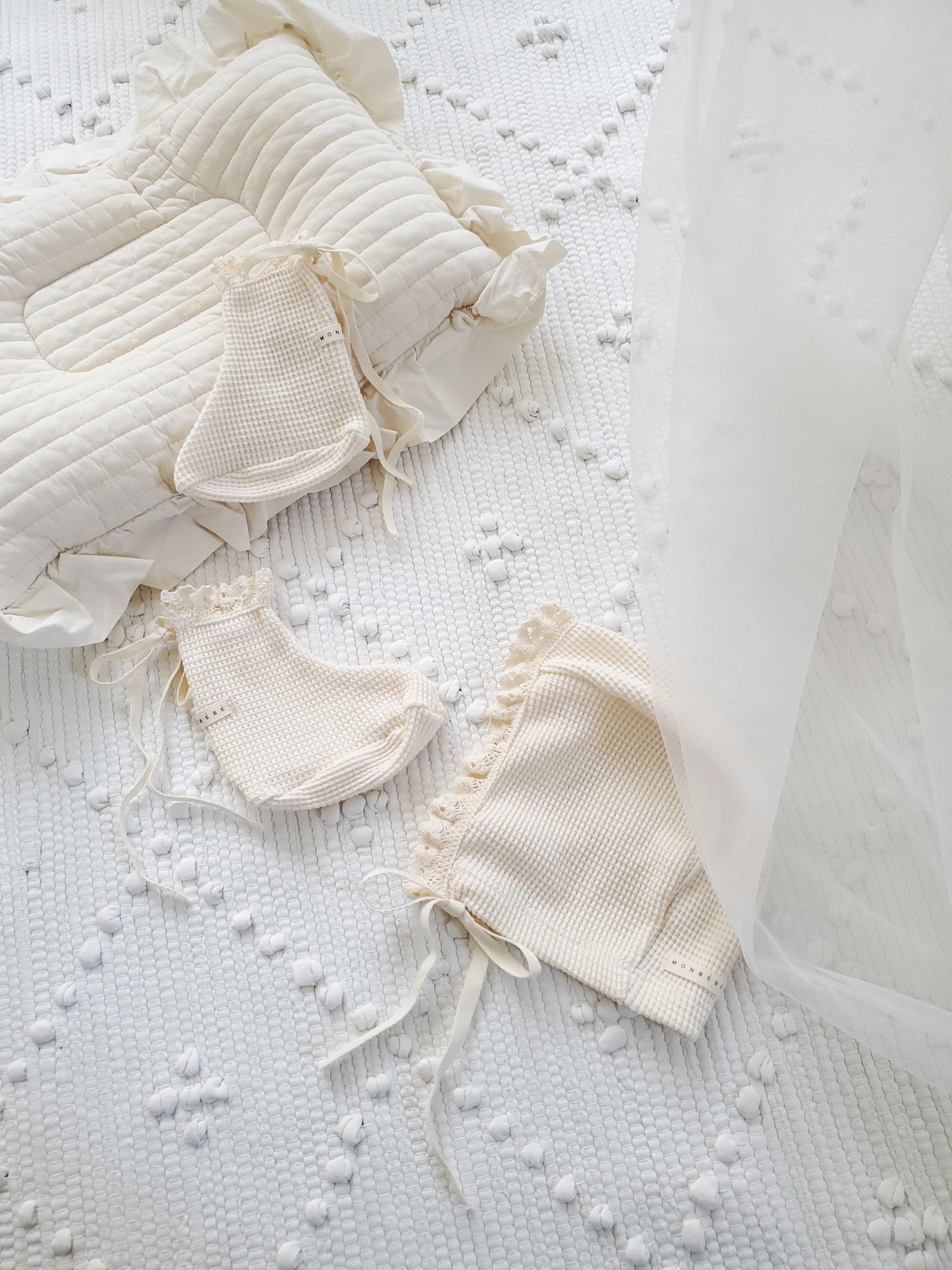 即納】 bébé / waffle bonnet – ciel de bébé