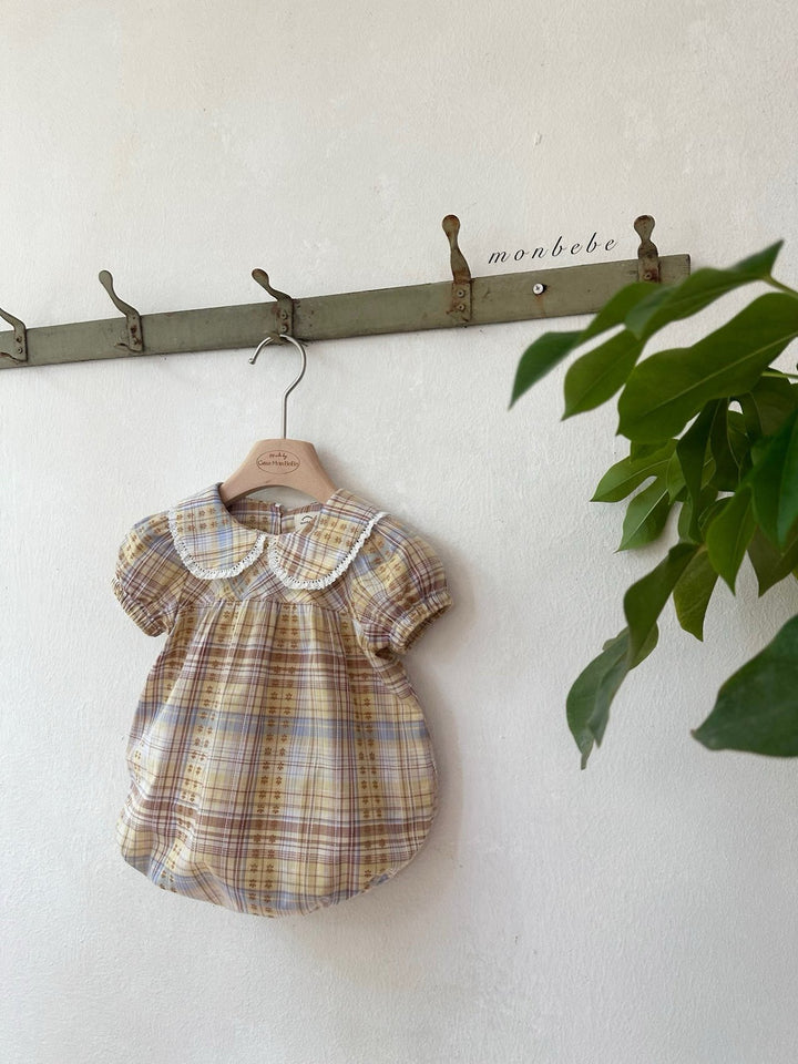 【予約】monbebe / Check Peony Suit