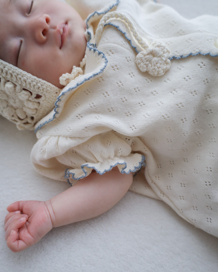 【予約】bébé / (半袖) hana picot lace suit