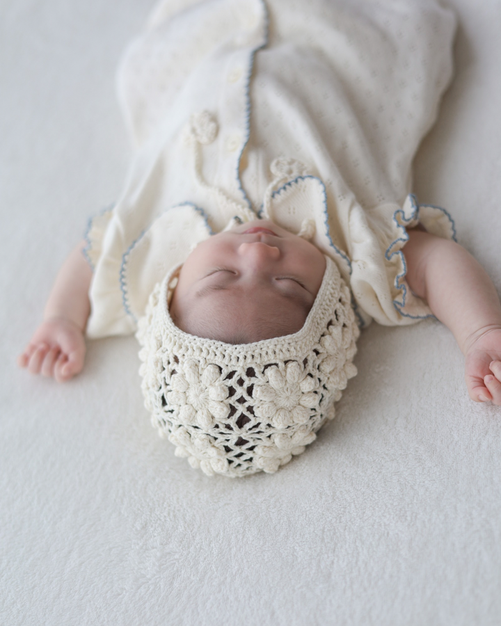 【予約】bébé / (半袖) hana picot lace suit