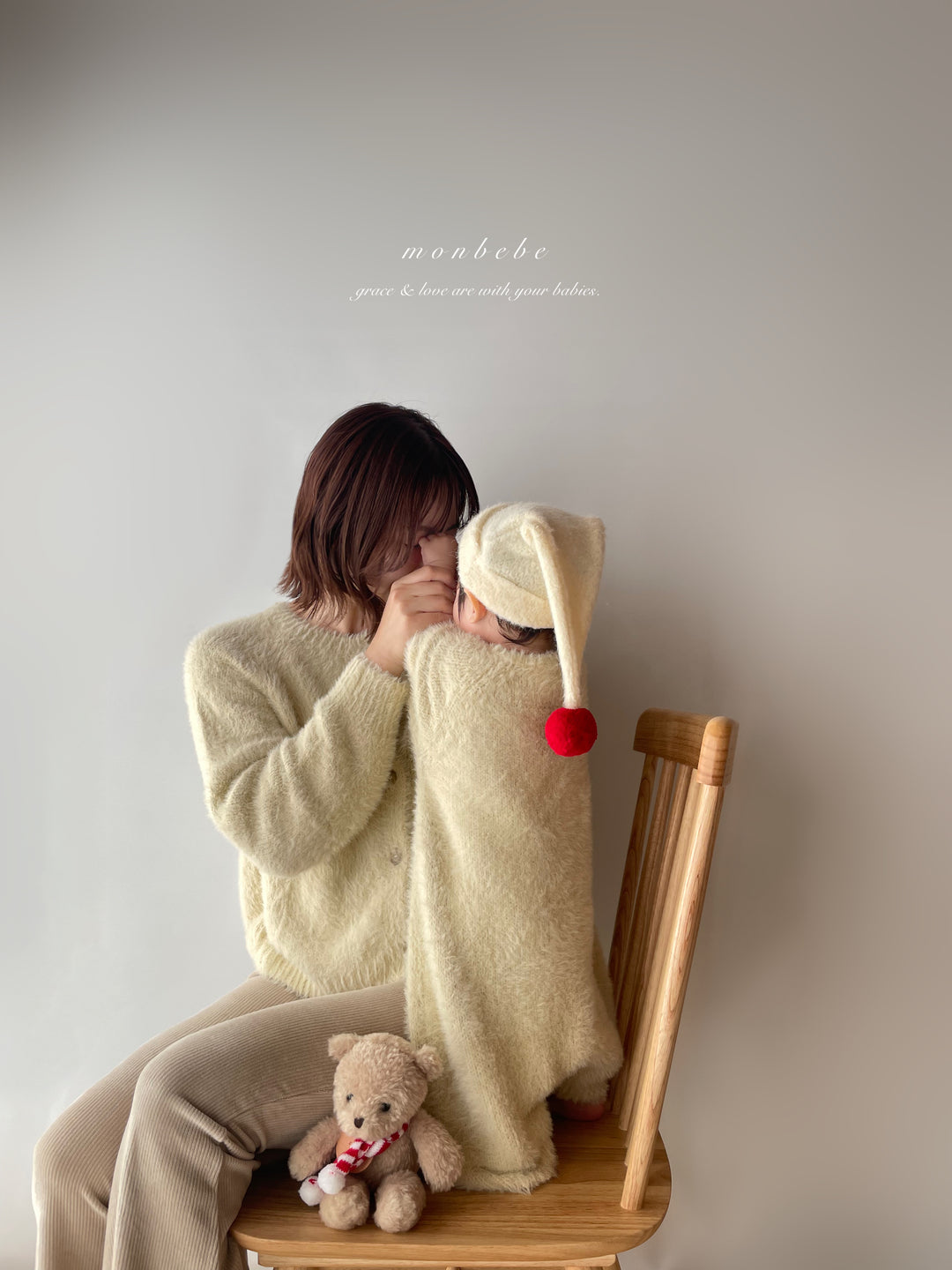 【予約】 monbebe /Teddy cardigan  (mom)