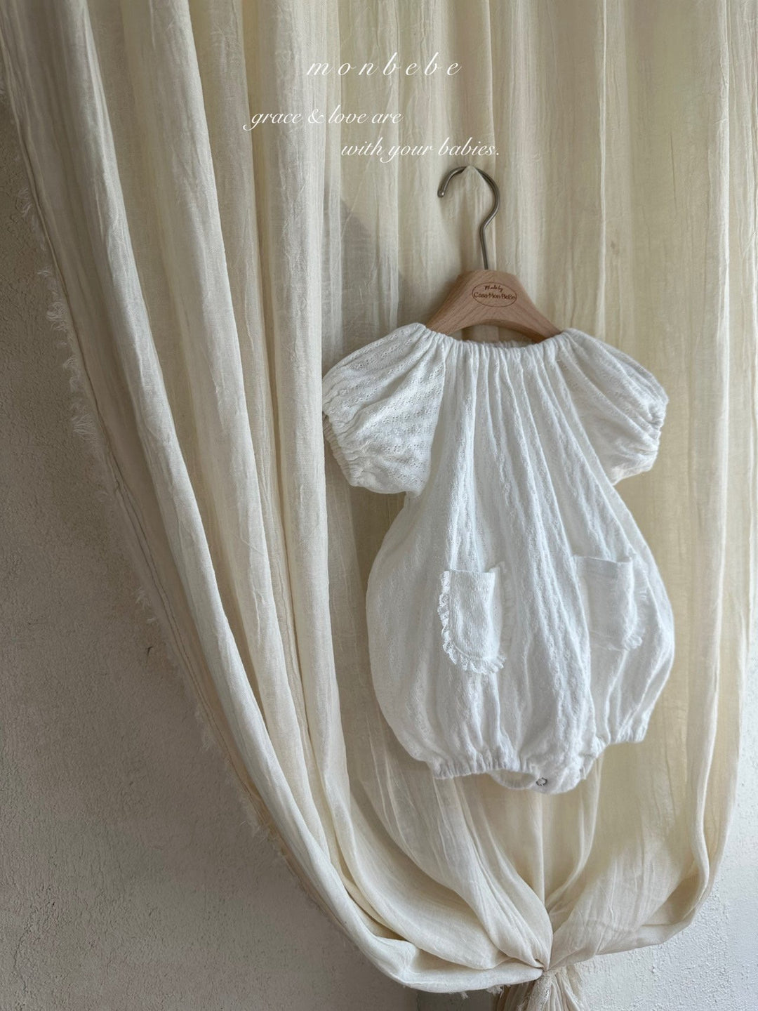 【monbebe夏新作】monbebe / Bunny Knit Balloon Suit (Bonnet set)