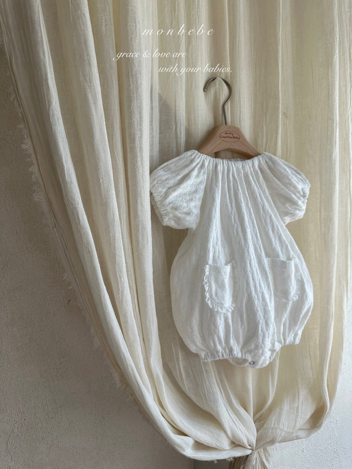 【monbebe夏新作】monbebe / Bunny Knit Balloon Suit (Bonnet set)