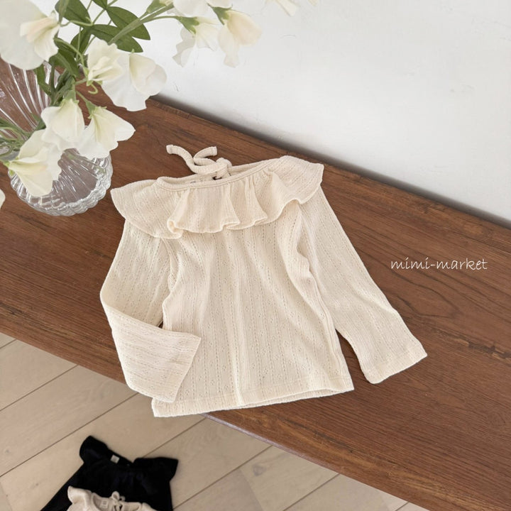 mimimarket /Eyelet frill tee