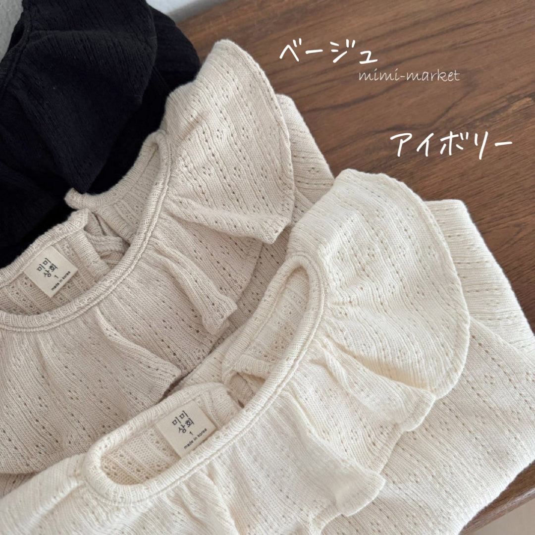 mimimarket /Eyelet frill tee