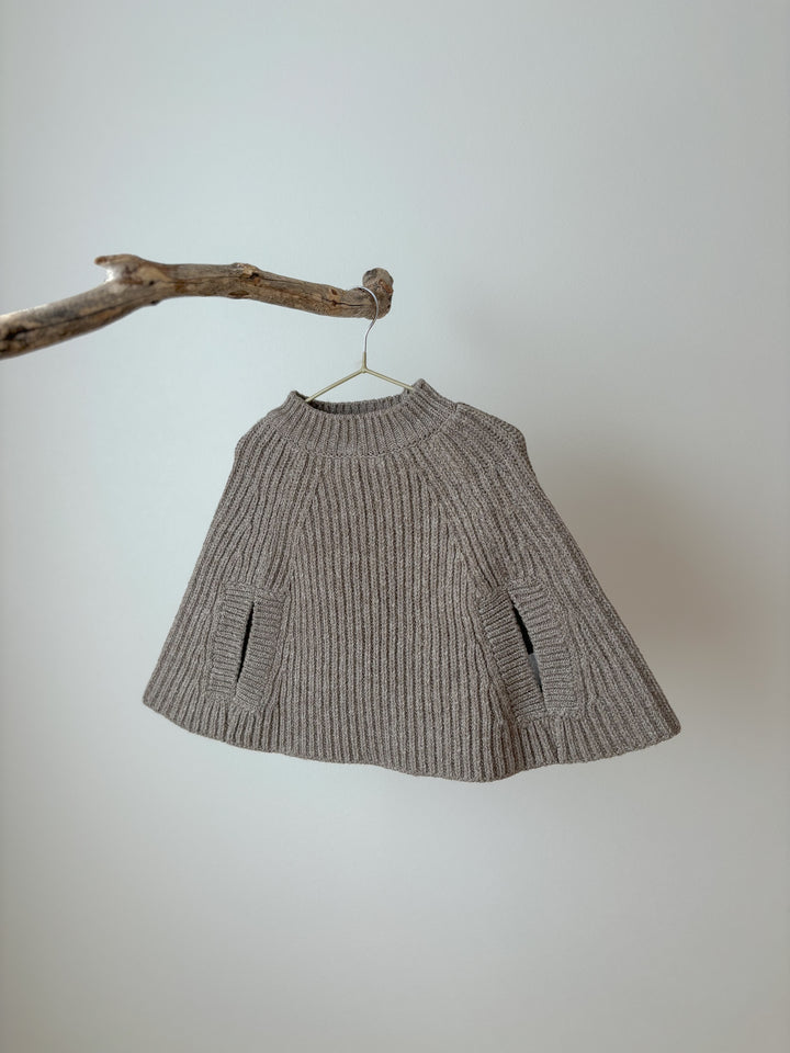 atomeme /  Olive knit poncho