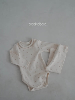 peekaboo / Brin baby suit set