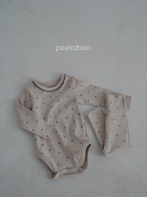 peekaboo / Brin baby suit set