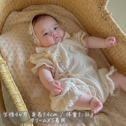 【在庫限り】monbebe / eyelet glory suit